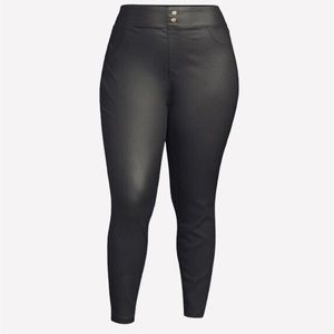 Terra Sky pull-on faux leather skinny high rise pants jeggings